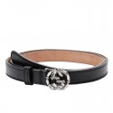 Best Quality Fake Gucci Metallic Leather Belt With Crystal Interlocking G Buckle 354380 AP00K 1000 MG03358