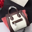 Celine Micro Luggage Bag In Multicolour Calfskin White MG03325