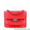 Chanel Nude Caviar Small Flap Bag With Top Handle A98666 Red MG03056