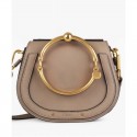 Chloe Nile Bracelet Bag In Smooth & Suede Calfskin Gray MG01478