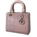 Dior Lady Dior Medium Cannage Studded tote Bag Pink MG00130