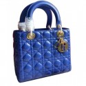 Dior Lady Dior Medium Classic Tote Bag With Lambskin Blue MG02636