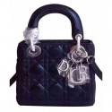 Dior Lady Dior Mini Classic Tote Bag With Grain Leather Black MG01773