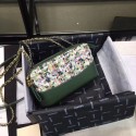 Fake Chanel Gabrielle Clutch With Chain Green /White MG01232