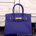 First-class Quality Hermes Birkin 30cm 35cm Bag In Electric Blue Epsom Leather MG04375