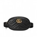 Gucci GG Marmont Matelasse Leather Belt Bag 476434 Black MG02503