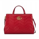 Gucci GG Marmont Matelasse Top Handle Bag 443505 Red MG00947