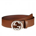 Gucci Leather Belts With Interlocking G Buckle 368186 BGH0N 2535 MG02033