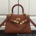 Hermes Kelly 20cm Bag In Brown Clemence Leather MG02172