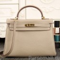 Hermes Kelly Bag In Grey Clemence Leather MG03845