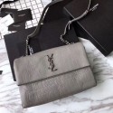 High Imitation Saint Laurent Medium West Hollywood Bag in Crocodile Embossed Leather Gray MG03520