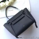 Imitation High Quality Celine Mini Belt Tote Bag In Black Grained Leather MG02067