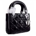 Replica Dior Lady Dior Patent Leather Handbag Black MG04224