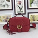 Replica Gucci GG Marmont Small Shoulder Bag 498100 Red MG03994