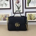 Replica Gucci GG Marmont Small Top Handle Bag 498110 Black MG02630