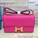 Replica Hermes Constance Elan Bag In Rose Red Epsom Leather MG01274