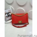 Replica High Quality Chanel Medium Boy Chevron Flap Bag with Herringbone Stitching in Red MG03308