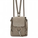Replica High Quality Chloe Mini Faye Backpack In Smooth Suede Calfskin Gray MG03652