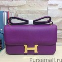 Replica Hot Hermes Constance Elan Bag In Purple Epsom Leather MG01974