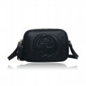 Replica Luxury Gucci Leather Soho Camera Bag 308364 Black MG01287