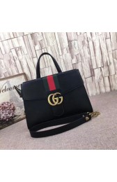 Best 1:1 Gucci Leather Top Handle Bag 476470 Black MG03375