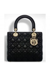 Best Imitation Dior Lady Dior Medium Classic Tote Bag With Lambskin Black MG03759
