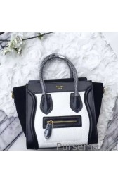 Best Quality Celine Nano Luggage Bag In Bicolour Leather White MG01570