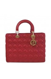Best Quality Dior Lady Dior Large Classic Tote Bag With Lambskin Red MG03752