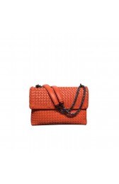 Bottega Veneta Baby Olimpia Bag In New Light Crey Intercciato Nappa Orange MG03154