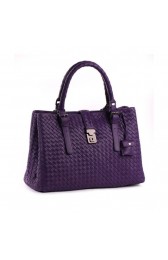 Bottega Veneta Roma Leggero Satchel Bag Purple MG03814