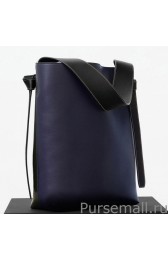 Celine Bicolor Twisted Cabas Small Bag In Navy Calfskin MG03561