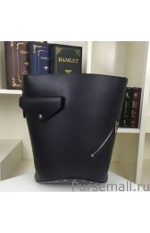 Celine Bucket Biker Shoulder Bag In Black Calfskin MG03237