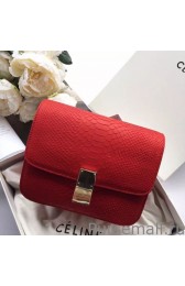 Celine Medium Classic Box Bag In Red Python Leather MG03036