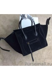 Celine Medium Phantom Bag In Black Suede Leather MG03295