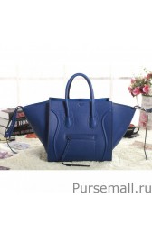 Celine Medium Phantom Bag In Blue Drummed Leather MG03513