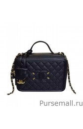 Chanel Beige Vanity Case Bag A93344 Y60542 Black MG02465