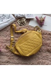 Chanel Bi Quilted Waist Bag in Crumpled Calfskin A57832 Yellow MG02183