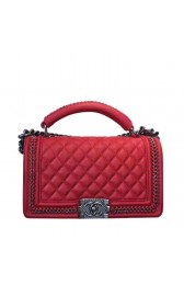 Chanel Boy Bag with Handle in Calfksin A94811 Red MG00468