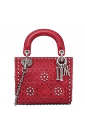 Cheap Christian Dior Lady Dior supple bag in calfskin leather Red MG01349