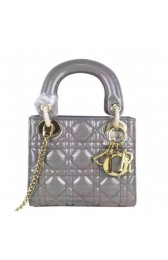 Cheap Dior Quilted Patent Leather Micro Lady Dior Bag Gray MG02082
