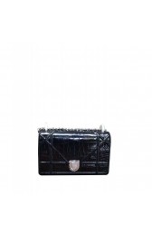 Copy Dior Calfskin Diorama Flap Bag Black MG02208