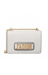 Copy Dior J'ADIOR Flap Bag With Chain In Calfskin M9000 White MG01756