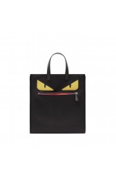 Copy Fendi Monster Bag Bugs Shopper Tote In Nylon With Inlay Black MG02203