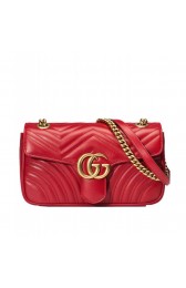 Copy Gucci GG Marmont Matelasse Mini Bag 443497 Red MG04319