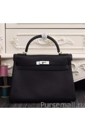 Copy Hermes Kelly Bag 28,32CM In Black Clemence Leather MG00472