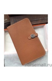 Designer Copy Hermes Dogon Wallet In Brown Leather MG02165