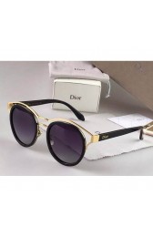 Dior Round Sunglasses Black / Gold Tone Lens Brown Sunglasses MG02176
