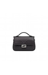 Fashion Imitation Fendi Double Micro Baguette leather shoulder bag Black MG02835