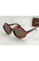 Gucci GG0045S Havana Brown Cat Eye Sunglasses MG01527