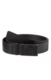 Gucci Leather Belts With Leather Covered Plaque Buckle 368188 A7M0N 1000 MG03911